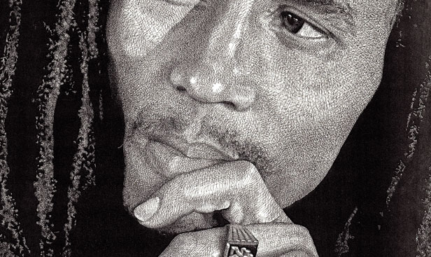 Bob Marley ritratto a mano.